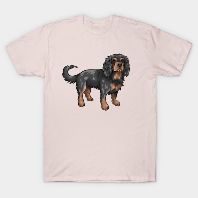 Black and Tan Cavalier King Charles Spaniel T-Shirt by Shirin Illustration